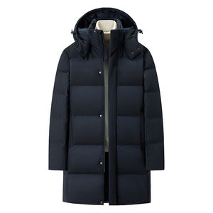 Unisex lungo impermeabile chiusura con cerniera con cappuccio Puffer Parka cappotti invernali per uomo caldo capispalla per il freddo - Product Image 1