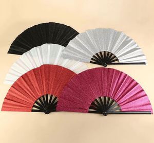 Éventails pliants personnalisés de 33 cm, style Kung Fu, à paillettes, en plastique peint, pour festivals et soirées dansantes - Product Image 2