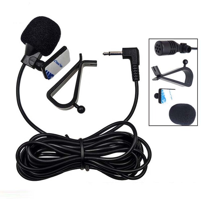 Car Microphone Audio Navigation Wired Clip External Wires Auto Mics Radio 3m Long Mic Stereo 3.5mm Mono 2.5mm