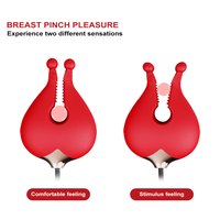 Herstellerprodukt Brustklemmen Rosen-Vibrator für Frauen 2-in-1 Klitoris-Stimulator Massagestab Dildo Nippelklemmen