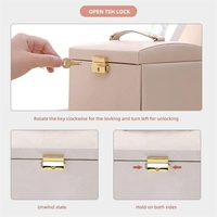 Grand tiroir en cuir PU Boîtes à bijoux Boucles d'oreilles Bague Collier Montres Mallette de rangement pour bijoux