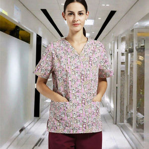 ชุดสครับเวสบูชา ผลิตจากโพลีเอสเตอร์/ผ้าฝ้าย ทอในจีน ด้วยเทคโนโลยีขั้นสูง เหมาะสำหรับแพทย์ พนักงานคลินิก ระบายอากาศได้ดี นุ่มสบาย ชุดยูนิฟอร์มพยาบาล ชุดสครับทางการแพทย์ - Product Image 3