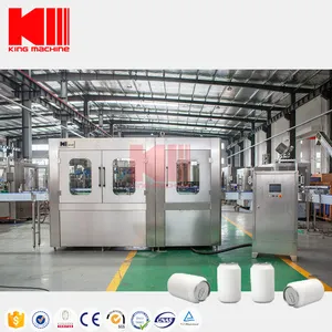 Small scale automatic aluminum can beer carbonated soft drink cola filling machine equipment plant