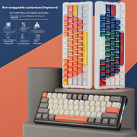 Keyboard Gamer 61 Tombol Keyboard Mekanik Nirkabel Mini Tiga Mode untuk Keyboard Bluetooth Hot-swap untuk Laptop PC Game