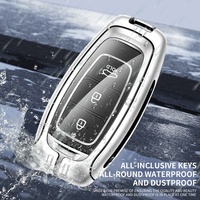Étui de luxe en métal et cuir pour clé de voiture Hyundai, avec logo personnalisé, housse de clé élégante anti-rayures avec porte-clés