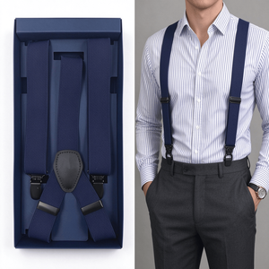 Wide <b>Men</b> Suspenders High Elastic Adjustable 4 Strong Clips Suspender Heavy Duty X Back Trousers <b>Braces</b> - Product Image 5
