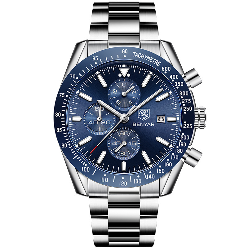 Bande d'acier bleu argent