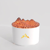 Diffuseur d'arômes volcanique USB 800 ml en forme de flamme, motif craquelé, humidificateur domestique silencieux 5V