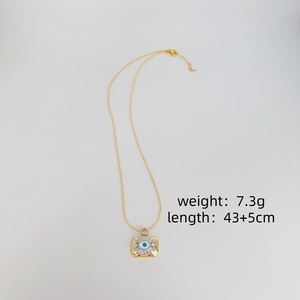 2024 mevsimsiz türk mavi gözler şeytan gözü kolye kolye Unisex niş klavikula zinciri prenses kesim bakır altın çocuk - Product Image 6
