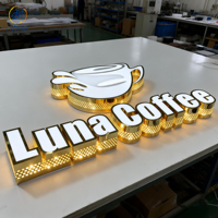 Panneaux de signalisation extérieure pour devanture de magasin, lettres 3D en métal avec éclairage LED, enseigne personnalisée avec logo lumineux, décoration pour entreprises