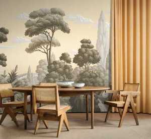 Peinture murale imperméable à l'eau imprimée en 3D personnalisée Peel & Stick Tropical <span class=keywords><strong>Jungle</strong></span> Plante Arbre Feuille Floral Léopard Oiseau Design pour <span class=keywords><strong>chambre</strong></span> à coucher - Product Image 5