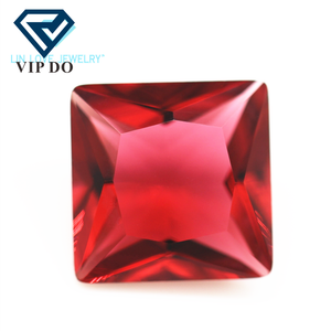 Gema cuadrada de cristal sintético, cristal sintético de corte cuadrado, Gema de cristal rojo rubí, <span class=keywords><strong>color</strong></span> rosa, K9 - Product Image 5
