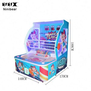 Máquina de Baloncesto Electrónica para Niños, Máquina de Juego Interactiva para Dos Jugadores que Funciona con Monedas - Product Image 1