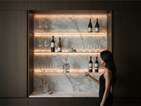 Éclairage LED pour étagère en verre, profil en aluminium, double diffuseur, lumière linéaire pour armoire en verre de 8 mm YB2004-21-1