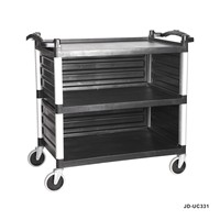 Restaurant-Ausstattung 3-stöckiger Kunststoff-Servierwagen Buffet-Servierwagen Gewerblicher Küchen-Speisenwagen