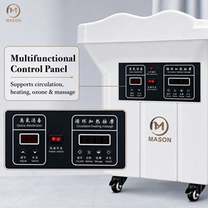 Bac à shampoing et lavabo hydro-massant portable professionnel moderne avec structure en fer noir pour salon, spa, soin du cuir chevelu et lavage des cheveux - Product Image 4