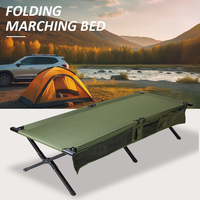 Lit de camping pliable en aluminium robuste de haute qualité, moderne, léger, portable, pour l'extérieur, support OEM, Oxford 600D