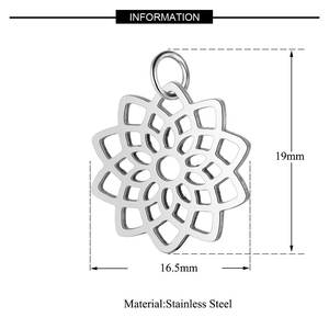 Ciondoli da uomo in acciaio inox con ciondoli con fiori di loto cavi con ciondoli con fiori di palma Yoga <span class=keywords><strong>OM</strong></span> pendenti in metallo - Product Image 4