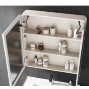 Ensemble de lavabo mural en céramique pour salle de bain avec miroir intelligent créatif, blanc, haut de gamme - Product Image 2