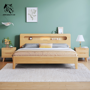 Proveedor chino, mejor precio, cama king size personalizada, gran stock, dropshipping, diseño más reciente, muebles de dormitorio de madera, cama king de 1.8m - Product Image 1