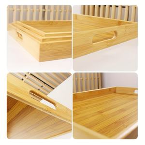 Plateau de service Amboo en provenance des États-Unis, plateau de cuisine <span class=keywords><strong>pour</strong></span> aliments avec poignées, plateaux de service, idéal <span class=keywords><strong>pour</strong></span> les dîners, les fêtes, la table - Product Image 5