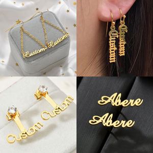 High Quality Tarnish Free <b>Custom</b> Personalized Cute 18K Gold Plated <b>Name</b> Stainless Steel Jewellery <b>Necklace</b> for Women Jewelry - Product Image 4