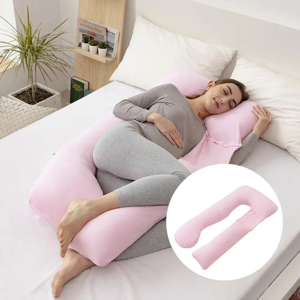 Oreiller de grossesse d'oreiller de maternité d'approvisionnement de fabricant de corps complet en forme de U pour dormir de femme