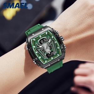 Montre sport chronographe analogique-numérique SMAEL 8116, nouvelle conception avec boîtier carré lumineux, étanche - Product Image 5