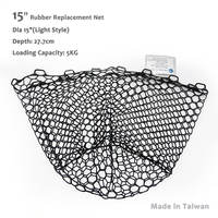 Épuisette de pêche en caoutchouc durable de 15 pouces, pièce de rechange monobloc sans couture, maille transparente anti-emmêlement, style léger pour la pêche à la mouche/à la leurre