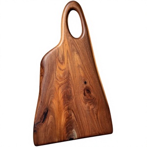Tabla de cortar de madera de arce flameado con logotipo personalizado, venta al por mayor de fábrica, mango ergonómico con recorte, bloque de corte sólido de alta resistencia - Product Image 1