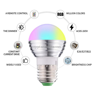 E27 E14 Base 3W RGB <strong>LED</strong> Spherical Lamp AC85 265V Infrared <strong>Remote</strong> Dimmable <strong>Multicolor</strong> Globe <strong>Bulb</strong> Indoor Household Ambient - Product Image 4