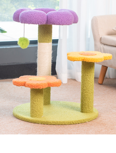 Eco-Friendly Sisal Three-Layer Interactive <b>Cat</b> <b>Tree</b> for <b>Cats</b> with Climbing <b>Tower</b> and Grab Pole - Product Image 6