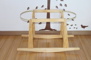 Cesta Moisés Moderna de Madera de Pino Orgánica con Marco de Cuna Natural para Dormitorio y Baño - Product Image 6