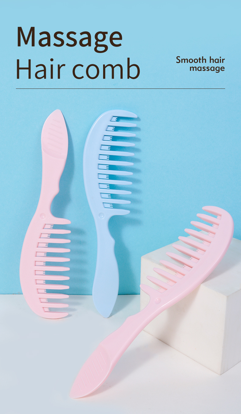 Lameila Custom Logo Plastic Hair Comb With Wide Tooth Salon Hair Extension Brush Comb Washable Hair Scalp Massager Brush C315