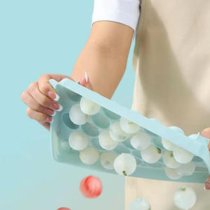 <span class=keywords><strong>Mini</strong></span> bacs à glaçons en plastique avec couvercle Molde De Cubitos De Hielo Container Cube Model Tray for Whiskey Silicone Ice Ball Molde - Product Image 3