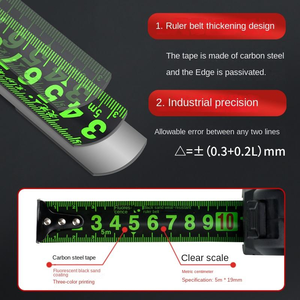 Cinta Métrica Industrial Fluorescente Verde de 5 Metros, Resistente al Desgaste, Cinta Métrica Enrollable de 10 Metros, <span class=keywords><strong>Regla</strong></span> de Caja Reforzada Anticaídas - Product Image 5