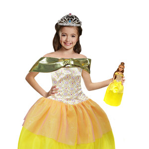 Vestido de Princesa Morado de Plástico con Tiara y Muñeca para Niñas de 5 a 7 Años, Disfraz de Moda - Product Image 3