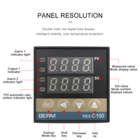 Contrôleur de Température Intelligent PID Numérique REX-C100 OEM à Entrées Multiples et Sortie SSR/Relais pour Four/Industrie en ABS