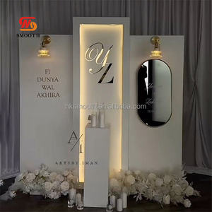 Soporte de Fondo Acrílico Blanco Liso con LED para Letrero de Bienvenida de Boda, Fondo de Arco Acrílico Blanco con Luz - Product Image 6