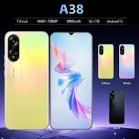 Dernier Smartphone Android 5G A38 Version Globale 2026 16 Go+1 To Écran OLED HD 7,3 Pouces Grande Autonomie Batterie 108MP Caméra Charge Rapide Professionnel