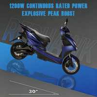 Skuter Listrik 12 Inci 1200W 60V 24AH Kontrol Traksi TCS Komuter Kota Rem Cakram Hidrolik Ganda Pabrik OEM Produsen CE