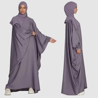 Khimar Hijab Abaya Modeste de Dubaï, Robe de Prière Musulmane Élastique Une Pièce Style Borka Français, Robe Islamique pour l'Été