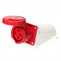 Prise murale industrielle HFE 380V 63A, connecteur d'alimentation monophasé, protection IP67