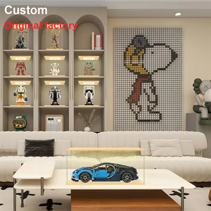 Acrylic hiển thị trường hợp dẫn ánh sáng cho 400% Pop Mart lắp ráp rõ ràng chống bụi bảo vệ Showcase mô hình tổ chức đứng acry hộp - Product Image 5