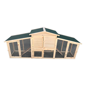 XPT065 Gabbia per Animali di Grandi Dimensioni in Colore Naturale, Trasportino per Animali in Stile Moderno in Legno con Chiusura a Strappo, Forma Quadrata per Polli da Esterno - Product Image 2