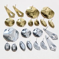 20 pièces de clous d'oreille en acier inoxydable, forme géométrique irrégulière polygonale, accessoires de fabrication de bijoux, fournitures de bricolage