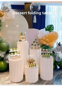 Accessoires de fête de mariage : <span class=keywords><strong>Colonne</strong></span> romaine pliable pour table de desserts, ornements cylindriques, décorations de fenêtre en papier portables et haut de gamme - Product Image 2