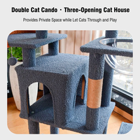 Arbre à chat en bois design château, avec capsule transparente à 360 degrés, lit incurvé, poteaux en sisal et design minimaliste en carton, pour les acheteurs de meubles pour chats OEM
