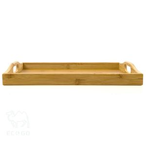 Plateau de service de luxe en bambou naturel avec poignée pour salle à manger - Product Image 3