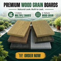 Planche de terrasse en bois PU moulée à la main pour l'extérieur, texture bois unique, résistante au feu, écologique, structure de fixation dissimulée